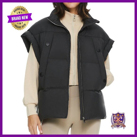 Oversized Puffer Vest Women's Zip Up Quilted Winter Vest with Pockets